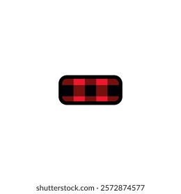 Alphabet number punctuation mark font, red lumberjack plaid pattern for Hyphen or Dash or Underscore or minus or take