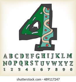 alphabet number set design, vector illustration