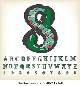 alphabet number set design, vector illustration