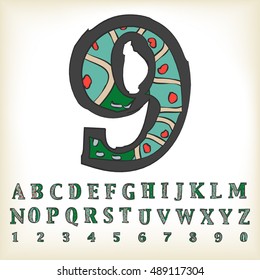 alphabet number set design, vector illustration