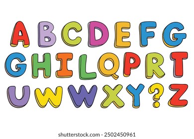 Alphabet and Numbers: ABCs and 123s in Fun Fonts Vector Illustration, Cartoon, Clipart, and Line Art Design