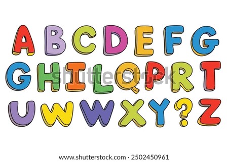 Alphabet and Numbers: ABCs and 123s in Fun Fonts Vector Illustration, Cartoon, Clipart, and Line Art Design