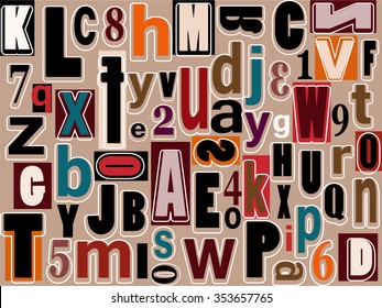 Alphabet and numbers background pattern 