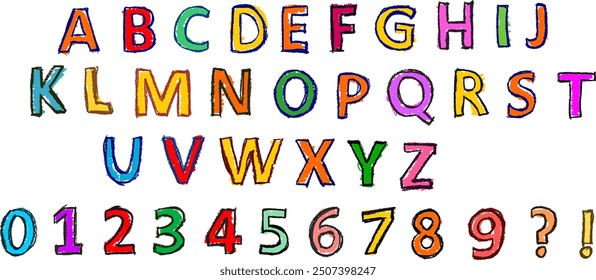 Alphabet and Numbers Colorful Crayon Drawing Set