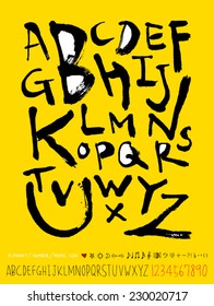alphabet and numbers - hand drawn in vector