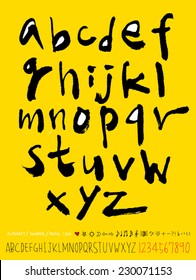 alphabet and numbers - hand drawn in vector