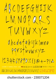 alphabet and numbers - hand drawn in vector