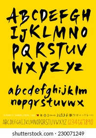alphabet and numbers - hand drawn in vector