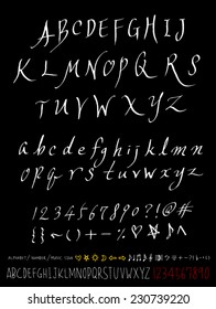 alphabet and numbers - hand drawn in vector