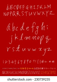 alphabet and numbers - hand drawn in vector