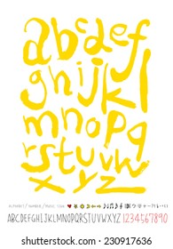 alphabet and numbers - hand drawn in vector / Handwritten alphabet