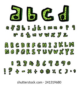 alphabet and numbers - hand drawn in vector
