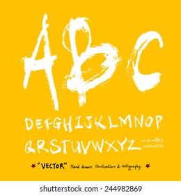 alphabet and numbers - hand drawn in vector / Handwritten alphabet