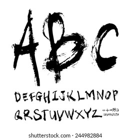 alphabet and numbers - hand drawn in vector / Handwritten alphabet