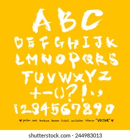 alphabet and numbers - hand drawn in vector / Handwritten alphabet