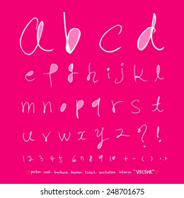 alphabet and numbers - hand drawn in vector / Handwritten alphabet