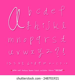 alphabet and numbers - hand drawn in vector / Handwritten alphabet