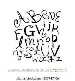 alphabet and numbers - hand drawn in vector / Handwritten 