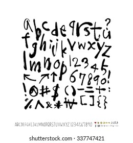 alphabet and numbers - hand drawn in vector / Handwritten 