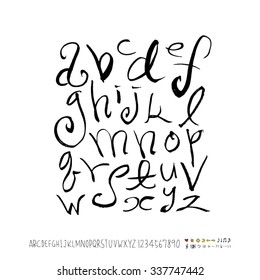 alphabet and numbers - hand drawn in vector / Handwritten 