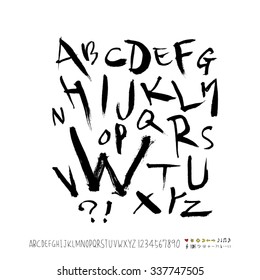 alphabet and numbers - hand drawn in vector / Handwritten 