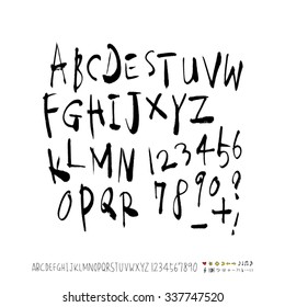 alphabet and numbers - hand drawn in vector / Handwritten 