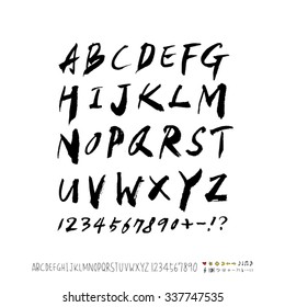 alphabet and numbers - hand drawn in vector / Handwritten 