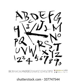 alphabet and numbers - hand drawn in vector / Handwritten 