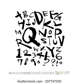 alphabet and numbers - hand drawn in vector / Handwritten 