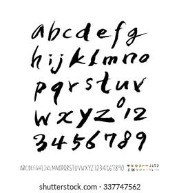 alphabet and numbers - hand drawn in vector / Handwritten 