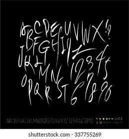 alphabet and numbers - hand drawn in vector / Handwritten 