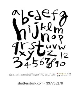 alphabet and numbers - hand drawn in vector / Handwritten 