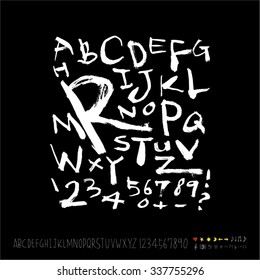 alphabet and numbers - hand drawn in vector / Handwritten 