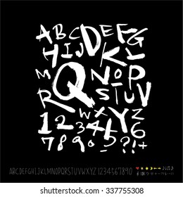 alphabet and numbers - hand drawn in vector / Handwritten 