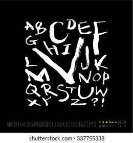 alphabet and numbers - hand drawn in vector / Handwritten 