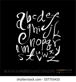 alphabet and numbers - hand drawn in vector / Handwritten 