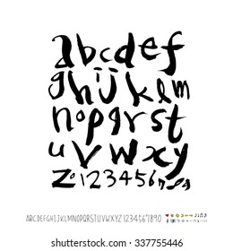 alphabet and numbers - hand drawn in vector / Handwritten 