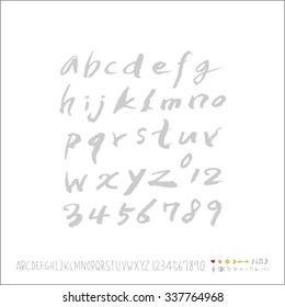 alphabet and numbers - hand drawn in vector / Handwritten