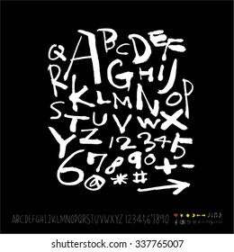 alphabet and numbers - hand drawn in vector / Handwritten