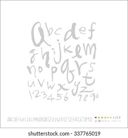 alphabet and numbers - hand drawn in vector / Handwritten