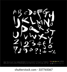 alphabet and numbers - hand drawn in vector / Handwritten