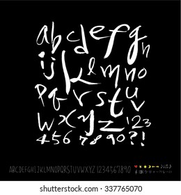alphabet and numbers - hand drawn in vector / Handwritten