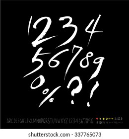 alphabet and numbers - hand drawn in vector / Handwritten