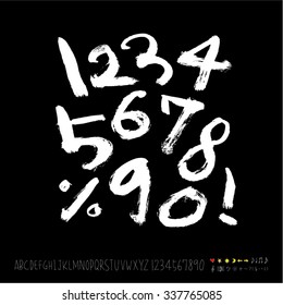 alphabet and numbers - hand drawn in vector / Handwritten