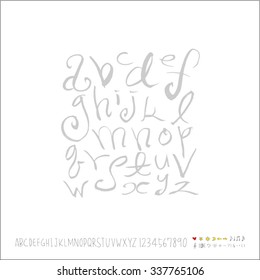 alphabet and numbers - hand drawn in vector / Handwritten