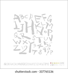 alphabet and numbers - hand drawn in vector / Handwritten