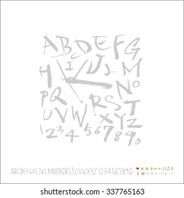 alphabet and numbers - hand drawn in vector / Handwritten