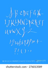 alphabet and numbers / Handwritten alphabet - vector