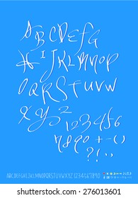 alphabet and numbers / Handwritten alphabet - vector