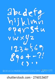 alphabet and numbers / Handwritten alphabet - vector